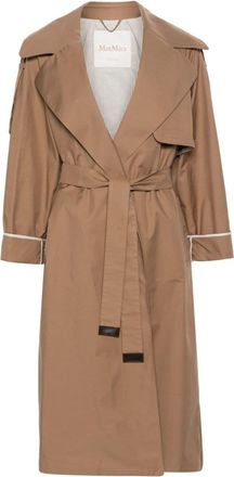 Max Mara Utrench belted coat - women - Polyester/Cotton/Polyester - 36 - Brown