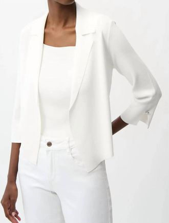 Joseph Ribkoff Open Front 3/4 Sleeves Cardigan In Vanilla