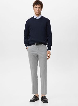 Mango Pantaloni Bologna cropped slim-fit grigio chiaro vigor&eacute; - Uomo - 44 - MANGO MAN