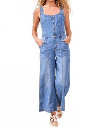 Tribal Wide Leg Jumpsuit With Shirred Elastic Back In Amalfi Coast