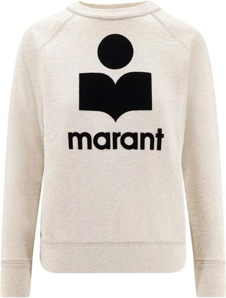 Isabel Marant Hoodies & sweatvesten, Dames, Beige, S, Katoen, Beige Sweater met Geribbelde Manchetten