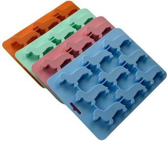 OEM Molde De Silicona Para Helado De 4 Piezas Con 9 Adorables Perros Salchicha Apto Para Alimentos Y F&aacute;cil De Desmoldar