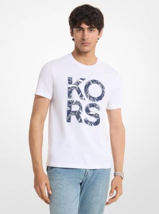 Michael Kors Floral Print Logo Cotton T-Shirt