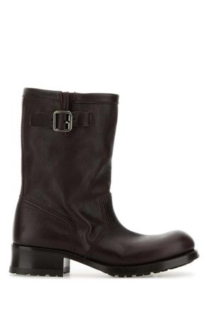 Prada Chocolate Brown Leather Boots