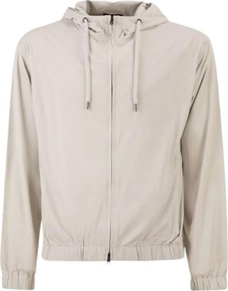Herno Elastische Taille Capuchonjack - Heren - Zomerjassen - Grijs - L - Spandex - Jassen