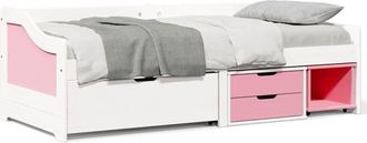 vidaXL Div&aacute;n Con 3 Cajones Sin Colch&oacute;n Irun Blanco&rosa 90x200 Cm Vidaxl