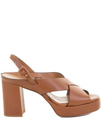 Guglielmo Rotta leather platform sandals - Brown
