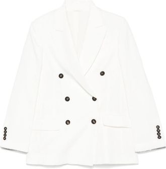 Brunello Cucinelli White Double-breasted blazer