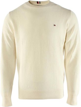 Tommy Hilfiger Truien & Vesten, Heren, Beige, S, Katoen, Trui met ronde hals