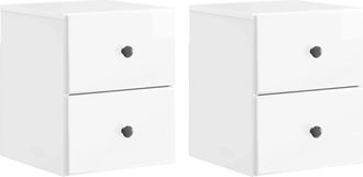 vidaXL Mesita De Noche De Pared 2 Uds. Brillante 34,5 X 33 X 40 Cm Vidaxl