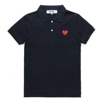 Comme Des Garçons Polo Red Emblem Navy AZ-T006-051-2