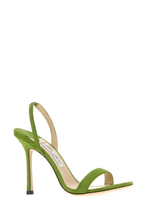 Jimmy Choo London Womens Pistachio Green Suede Jenn Sandals Clover Sandali