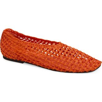 Proenza Schouler Slant Crochet Flat in Flame at Nordstrom, Size 9.5Us