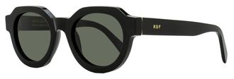 Retro Superfuture Unisex Rounded Geometric Sunglasses Vostro NY2 Black 51mm