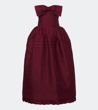 Shushu/Tong Bow-detail wool and silk blend bustier dress
