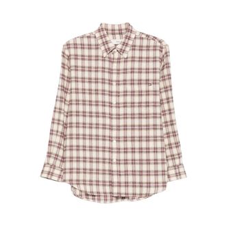 Dunst Shirts, female, Multicolor, XS, Pale Pink Checked Shirt with Long Sleeves