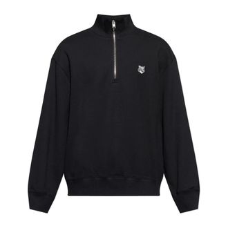 Maison Kitsuné Sweatshirts, male, Black, Size: M Sweatshirt with stand-up collar