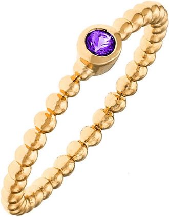 Sole du Soleil Marigold Collection Womens 18k YG Plated Purple Stone Stackable Fashion Ring Size 7