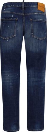 Dsquared2 Mens Teddy Jeans Navy Blue Cotton; Elastane