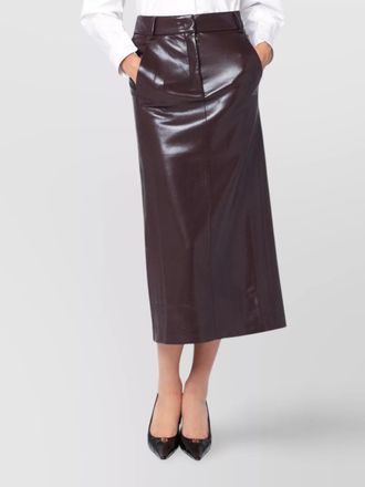 Andamane midi skirt in faux leather