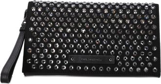 Karl Lagerfeld Clutch con cristalli - Nero