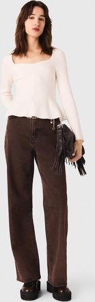 Maje Bootcut Jeans With Chain - Brown - Maje