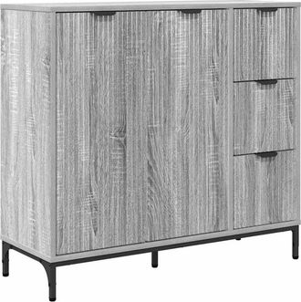 vidaXL Vitrina Gris sonoma 89.5 x 33 x 82 cm Madera contrachapada vidaXL