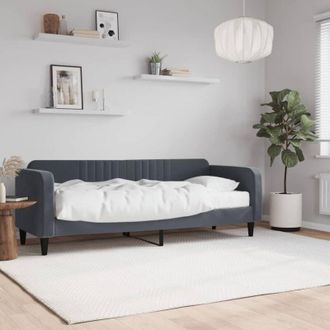 vidaXL Vidaxl - Sof&aacute; Cama Con Colch&oacute;n Terciopelo Gris Oscuro 80x200 Cm
