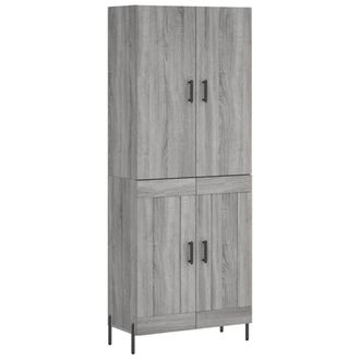 Berkfield Home Highboard Grey Sonoma 69.5x34x180 cm Engineered Wood