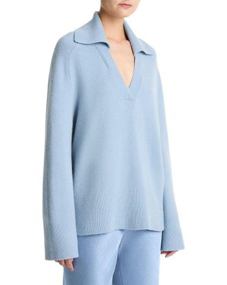 Vince Oversized Wool & Cashmere-Blend Polo Sweater