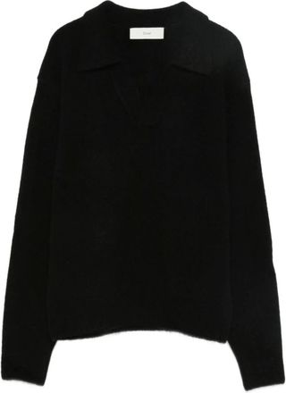 Dunst V-neck Knitwear, female, Black, Size: M Knit Polo Sweater