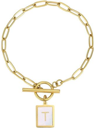 Adornia Adornia 18K Plated Stainless Steel Mother-Of-Pearl Toggle Bracelet