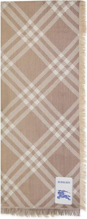 Burberry Wol zijde sjaal - Dames - Wintersjaals - Beige - ONE Size - Wol - Accessoires