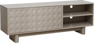 Oviala Mueble de TV rectangular con 2 puertas, L160 cm, beige