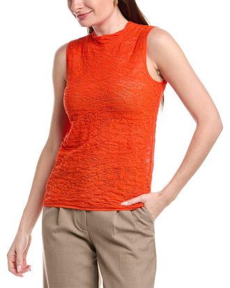 Lafayette 148 New York Sleeveless Knitted Lace Sweater