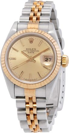 Rolex Pre-owned Rolex Datejust Automatic Gold Dial Ladies Watch 69173CSJ