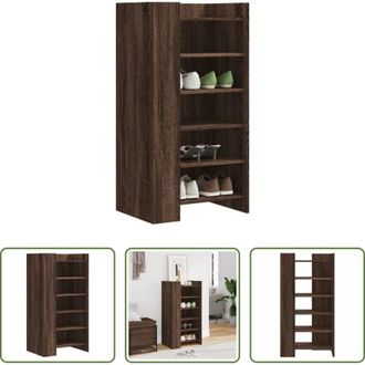 vidaXL vidaXL Scarpiera multistrato - Scarpiera Rovere Marrone 52x37,5x100 cm in Legno Multistrato