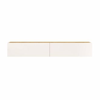 Mobili Rebecca Mueble tv suspendido con 2 puertas blanco y marr&oacute;n claro, l 180 cm
