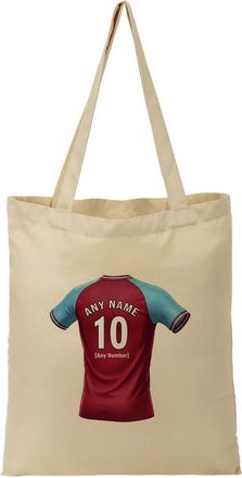 Unigift Personalised Gift - Witton Football Fan Tote Shopping Bag (Claret and Blue Jersey Design) Custom Name - Birmingham B6