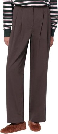 Dunst Dames, Broeken, Bruin, Maat: M Katoen