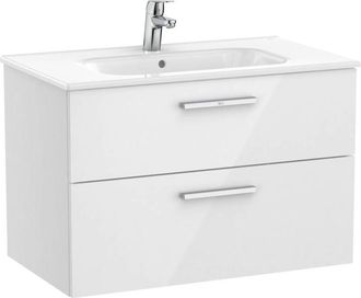 Roca Roca - Unik - Mueble Base 2 Cajones + Lavabo Color: Blanco - Medidas: 805x453x515 Mm