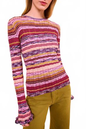 Ulla Johnson Maci Long Sleeve Knit Pullover Sweater In Prism