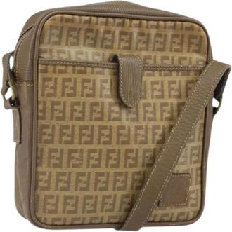 Fendi Pre-owned Cross Body Bags, female, Brown, Size: ONE SIZE Pre-owned Canvas Cross Body Bag