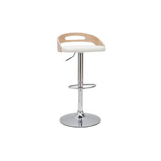 Miliboo Miliboo - Taburete De Bar Regulable En Altura Moderno Madera Clara Y Blanco Mano