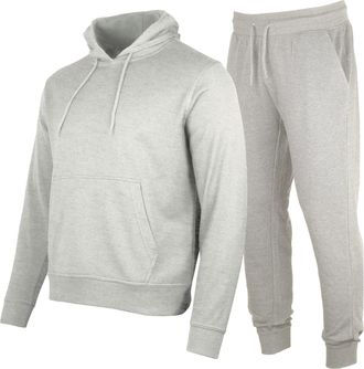 Generic Mens Regular Fit Tracksuit Full Set, Pull Over Hoodie Sweatshirt Top, Sport Running Jogging Jacket with Joggers Bottom Pant- Grey