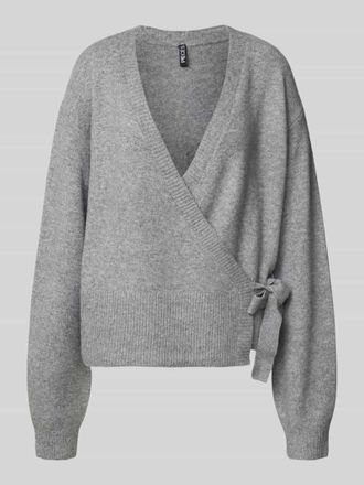 Pieces Regular Fit Strickjacke mit Woll-Anteil Modell MALOU in Mittelgrau Melange, Gr&ouml;&szlig;e XS