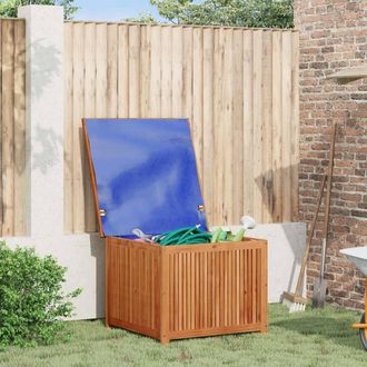 Berkfield Home Garden Storage Box 75x75x58 cm Solid Wood Acacia in Brown | Size: 75 x 75 x 58 cm