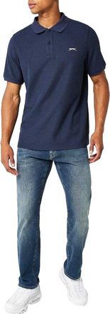 Slazenger Heren Geborduurd Logo Poloshirt (Marine)
