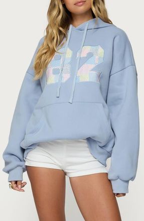 Edikted 82 Oversize Hoodie in Light-Blue at Nordstrom, Size X-Large