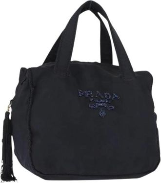 Prada Pre-owned Handbags, female, Blue, Size: ONE SIZE Pre-owned Nylon Handbag